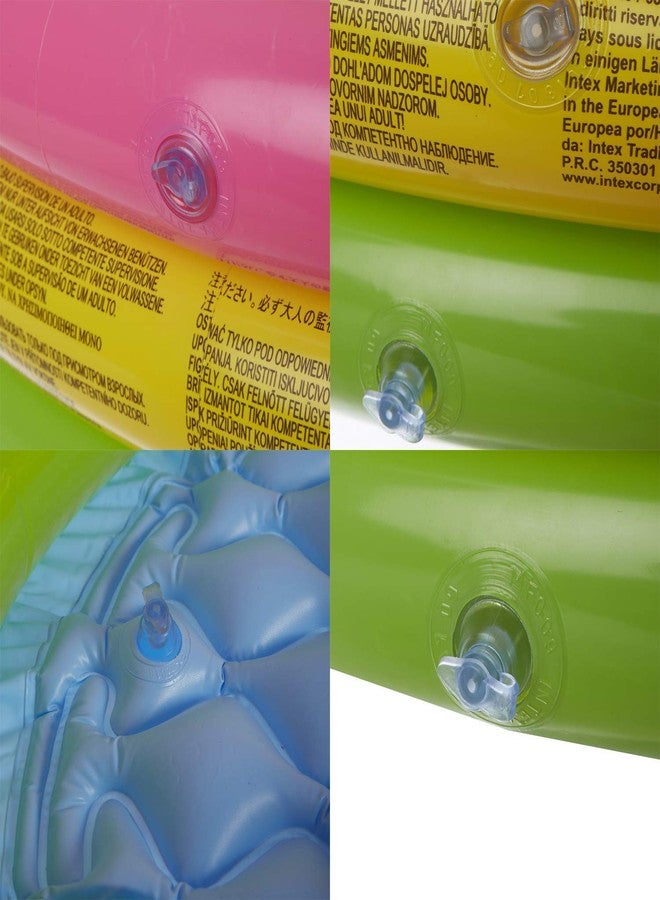 SVShoperzone Inflatable Baby Swimming Pool, 60 cm, 3-Ring Rainbow Design, Soft Bottom, Multi-Colour - Image 4